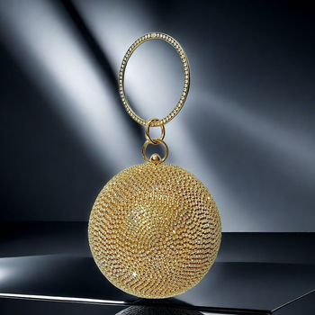 Sanniu rhinestone estélyi box táska, kemény kör alakú, fedéllel, belső poliészter, dokumentum rekesz, őszi 2025