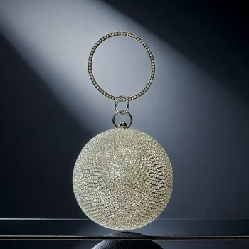 Sanniu rhinestone estélyi box táska, kemény kör alakú, fedéllel, belső poliészter, dokumentum rekesz, őszi 2025