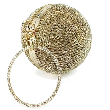 Sanniu rhinestone estélyi box táska, kemény kör alakú, fedéllel, belső poliészter, dokumentum rekesz, őszi 2025