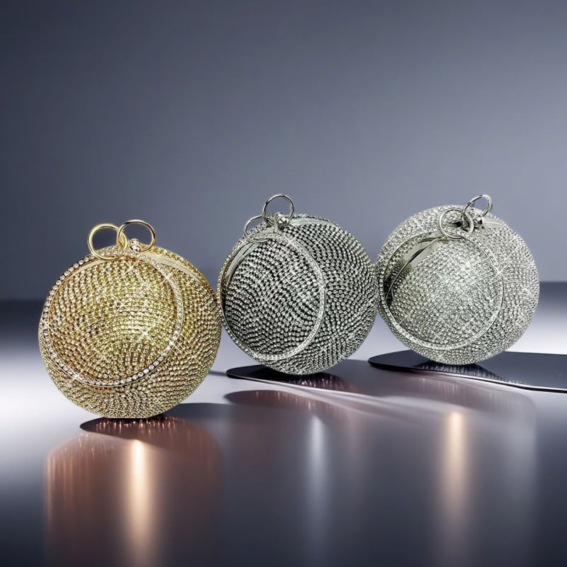 Sanniu rhinestone estélyi box táska, kemény kör alakú, fedéllel, belső poliészter, dokumentum rekesz, őszi 2025