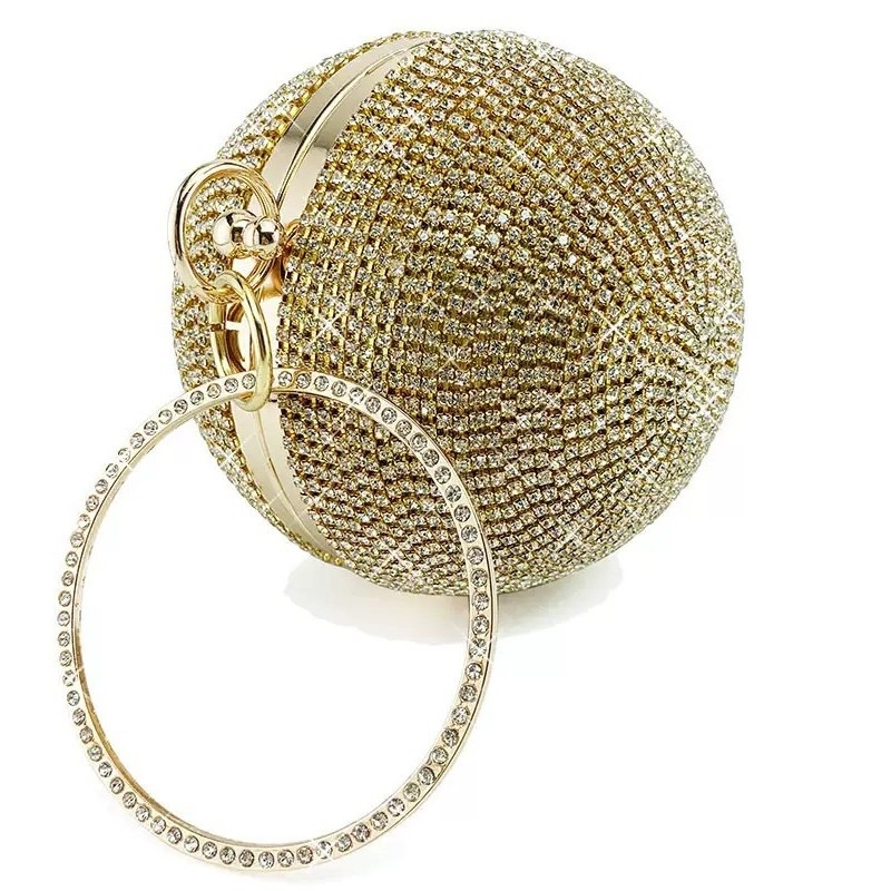 Sanniu rhinestone estélyi box táska, kemény kör alakú, fedéllel, belső poliészter, dokumentum rekesz, őszi 2025