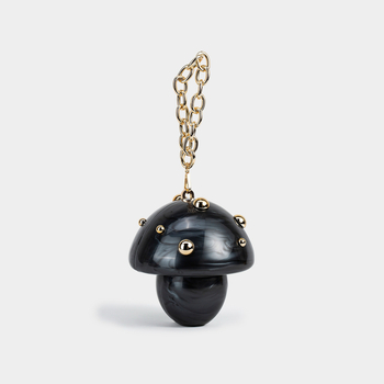 Akril ovális estélyi clutch, mágneses zárás, pamut bélés, belső zseb a telefon számára