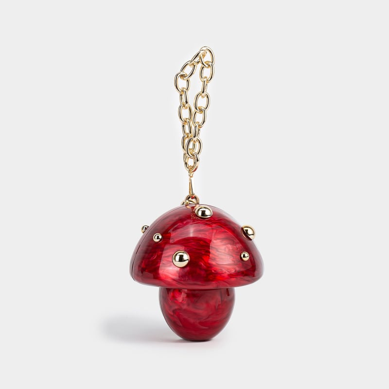 Akril ovális estélyi clutch, mágneses zárás, pamut bélés, belső zseb a telefon számára