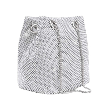 Estélyi crossbody táska, téglalap alakú, puha anyag, cipzáras zárás, belső cipzáros rekesz, modell SM059