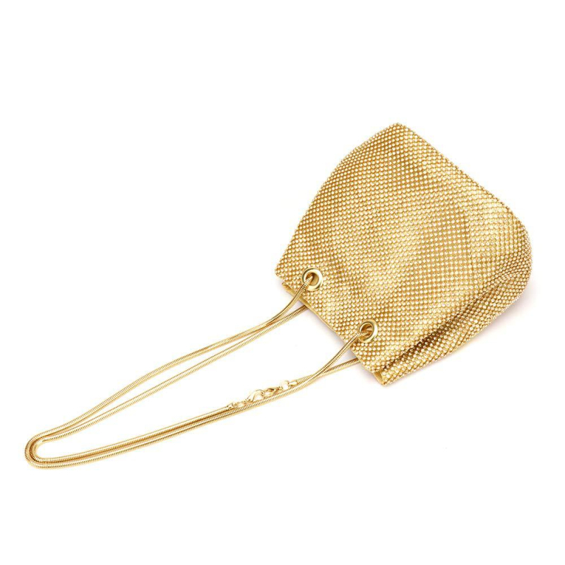 Estélyi crossbody táska, téglalap alakú, puha anyag, cipzáras zárás, belső cipzáros rekesz, modell SM059