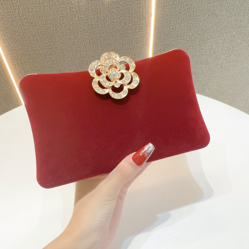 Ženska velur clutch torbica, oblik jastuka, mala kvadratna torbica, zaključavanje bravu, unutarnji džepovi za telefon i dokumente