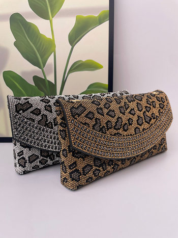 PU kožna večernja kabelka s leopardim uzorkom, 3D kvadratna torbica, horizontalni oblik, zatvoren otvor