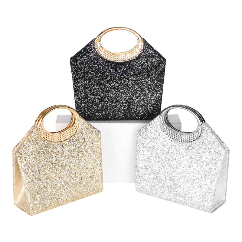 Gyémántos esté-táska, PU anyagból; belső: szintetikus bőr; vízszintes négyzet alakú; zárócsat; városi minimalist stílus.