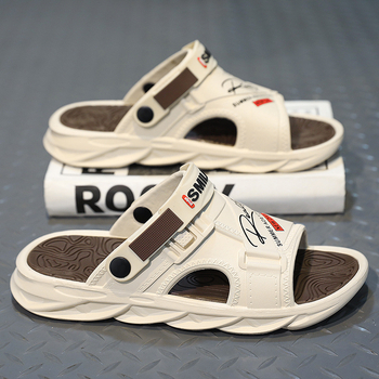 Мъжки джапанки за лято с EVA горна част и EVA подметка, противохлъзгаща подметка, инжекционна технология на подметката, спортни сандали с двойна употреба