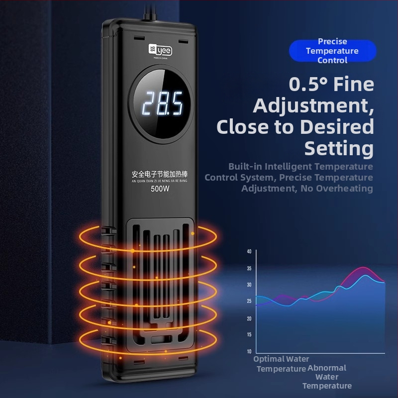 Akváriumi fűtőrúddal, PTC fűtőelem, digitális hőmérséklet kijelző, robbanásbiztos, 50–1000W