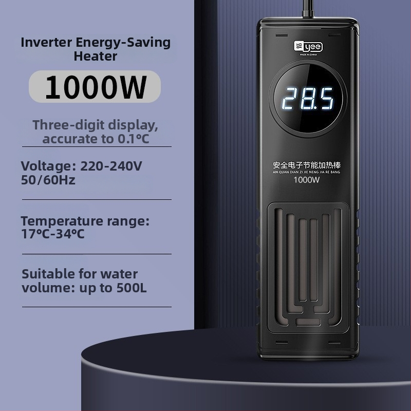 Akváriumi fűtőrúddal, PTC fűtőelem, digitális hőmérséklet kijelző, robbanásbiztos, 50–1000W