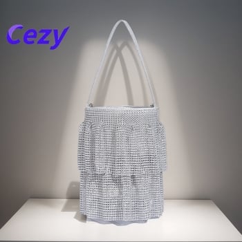 Cezy Y008 Bucket Bag, Poliester, Zatvaranje šnirkom, Gradski minimalistički stil