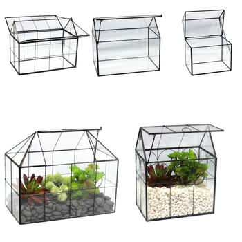 Стъклен террариум за сукуленти в европейски стил (Марка: Unique; Стил: корейска версия; Подаръци за реклама; Подходящ за бизнес подаръци; Лиценз за интелектуална собственост: Не е разрешен)