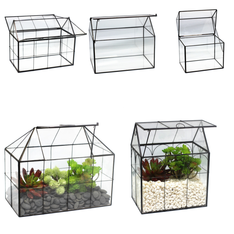 Стъклен террариум за сукуленти в европейски стил (Марка: Unique; Стил: корейска версия; Подаръци за реклама; Подходящ за бизнес подаръци; Лиценз за интелектуална собственост: Не е разрешен)