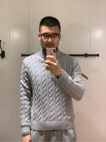 Pleten džemper s stojećim ovratnikom, zipom, slobodan kroj, 50% akrilna vlakna