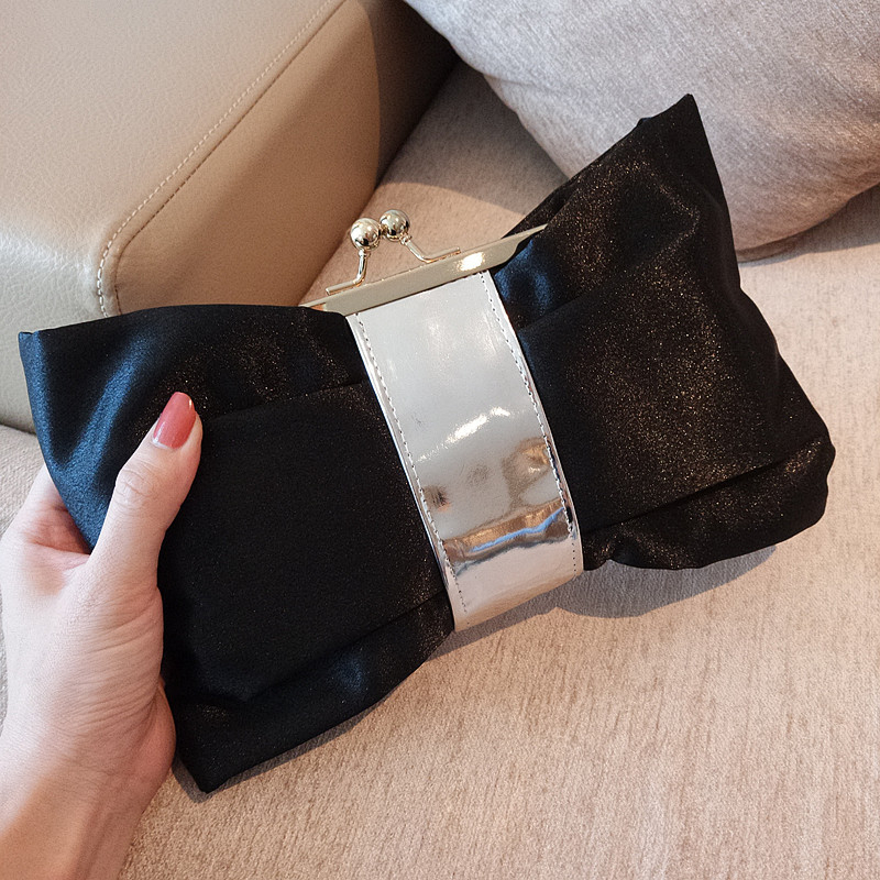 Večernja clutch torbica u obliku mašne – poliester, gradski minimalistički stil, unutarnja ID pretinac, zatvaranje kopčom