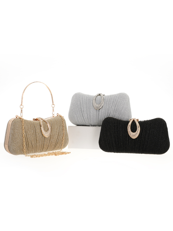 Večernja clutch torbica s lancem, poliester, vodoravni kvadratni oblik, zaključavanje, unutarnji džep za dokumente