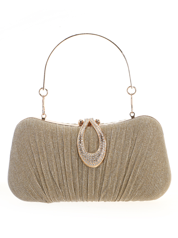 Večernja clutch torbica s lancem, poliester, vodoravni kvadratni oblik, zaključavanje, unutarnji džep za dokumente