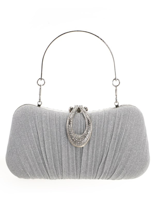 Večernja clutch torbica s lancem, poliester, vodoravni kvadratni oblik, zaključavanje, unutarnji džep za dokumente
