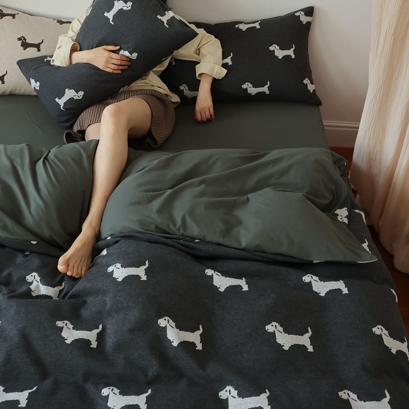 4 részes ágyneműkészlet fonalfestett jacquard pamutból – puha és bőrbarát, INS stílus, egész évben használható, 230 g/m²