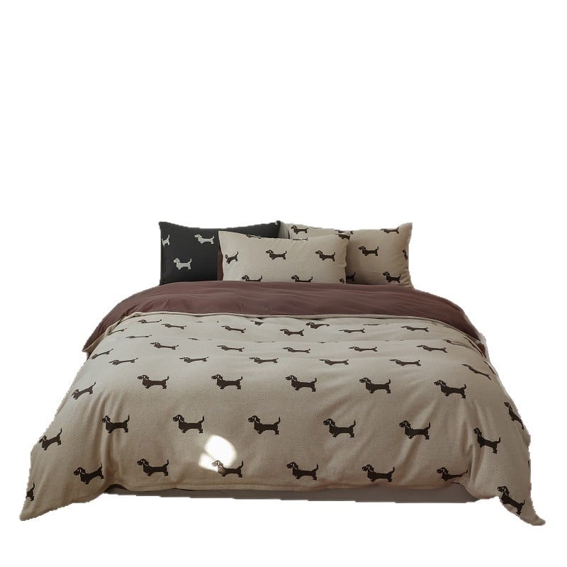 4 részes ágyneműkészlet fonalfestett jacquard pamutból – puha és bőrbarát, INS stílus, egész évben használható, 230 g/m²