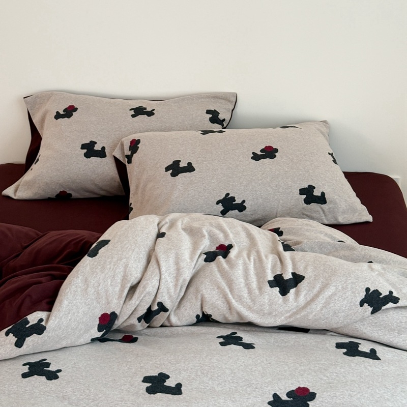 4 részes ágyneműkészlet fonalfestett jacquard pamutból – puha és bőrbarát, INS stílus, egész évben használható, 230 g/m²