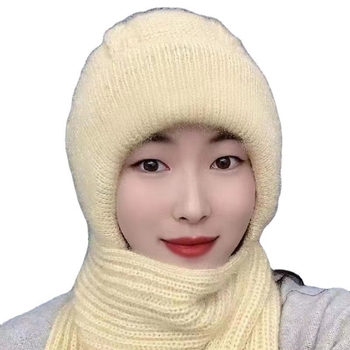 Σετ καπέλου και κασκόλ από μαλλί για χειμώνα, με επένδυση φλίς, δύο τεμάχια, unisex, ενήλικες (μαλλί; Σετ δύο τεμαχίων καπέλο και κασκόλ; Unisex; Ενήλικοι; Χειμώνας)