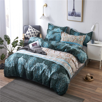 Set navlaka za pokrivač s prugastim uzorkom, poliester vlakno, reaktivno tiskanje i bojanje, ravna tkanina, tri dijela