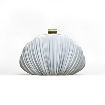 Чанта с черупковидна форма за дами – вечерна чанта с ключалка, подплата полиестер, материал имитирана коприна, вътрешен джоб за мобилен телефон