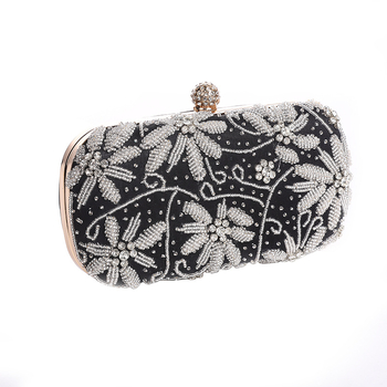Svila večernja clutch torbica s dijamantnom vezom, ručno rađena, s lancem, zatvaranje na bravu, džep za ID, horizontalni kvadratni oblik