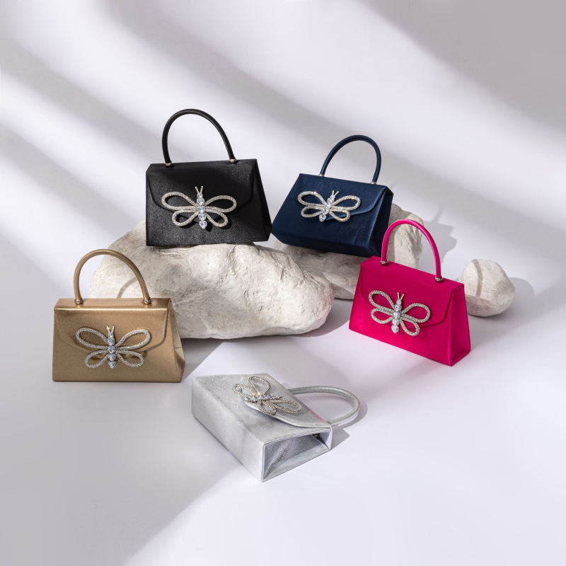 Henglida полиестерна вертикална квадратна вечерна чанта с капак, магнитно закопчаване — малка квадратна чанта, Зима 2023