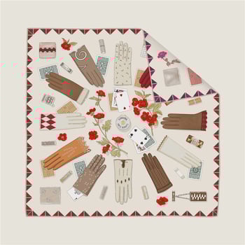 Квадратно шалче; твил плат; 100% полиестер; бързосъхнещ; четири сезона; принтен дизайн.