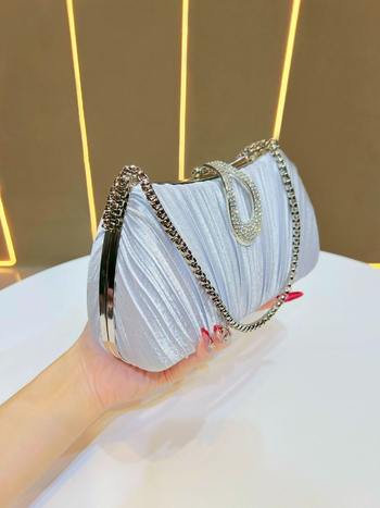 Estélyi crossbody és kézitáska, poliészter, vízszintes téglalap alakú forma, csatos zár, telefontok