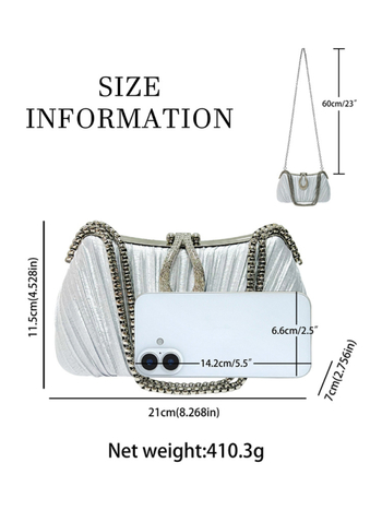 Estélyi crossbody és kézitáska, poliészter, vízszintes téglalap alakú forma, csatos zár, telefontok