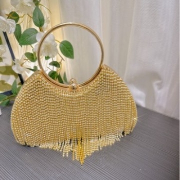 PU кутиевидна чанта с ресни и кристали, презрамка през рамо, хоризонтална квадратна форма, заключване с ключалка, джоб за телефон