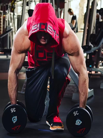 Качулеста безръкавна тренировъчна жилетка за фитнес – унисекс, бързосъхнеща, дишаща, висока еластичност, 90% полиестер