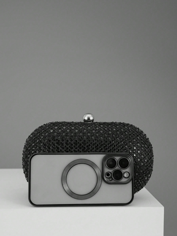 RCRK клач чанта от полиестер, овална форма, заключване, джоб за телефон