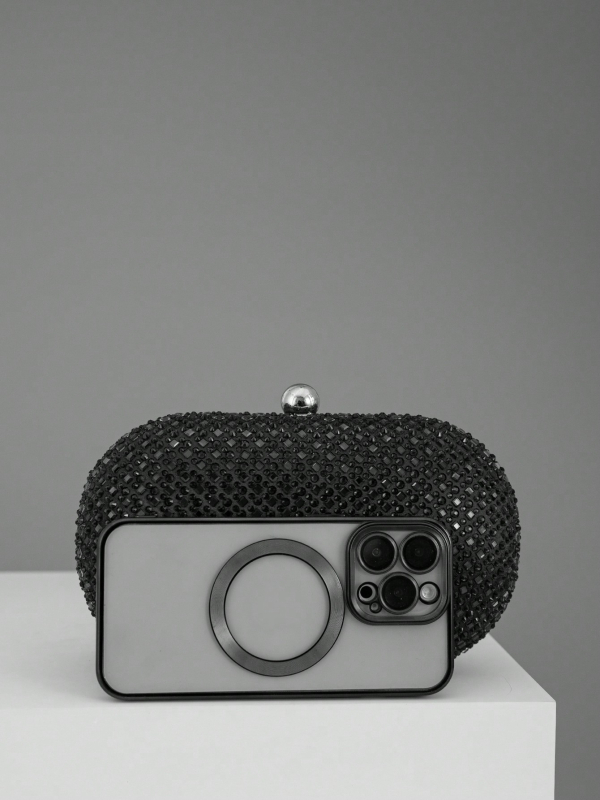 RCRK клач чанта от полиестер, овална форма, заключване, джоб за телефон