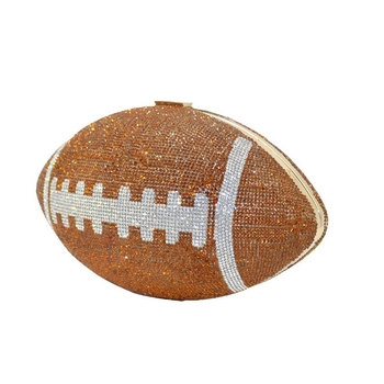 Дамска вечерна чанта с овална форма, стил кутия, кристали от смола, твърд корпус, заключване, подплата изкуствена кожа, вътрешен ID джоб