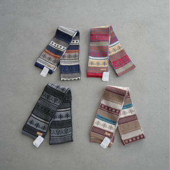 Унисекс шал от вълнена смес за зимно носене, запазва топлината, ежедневен стил с ретро акцент