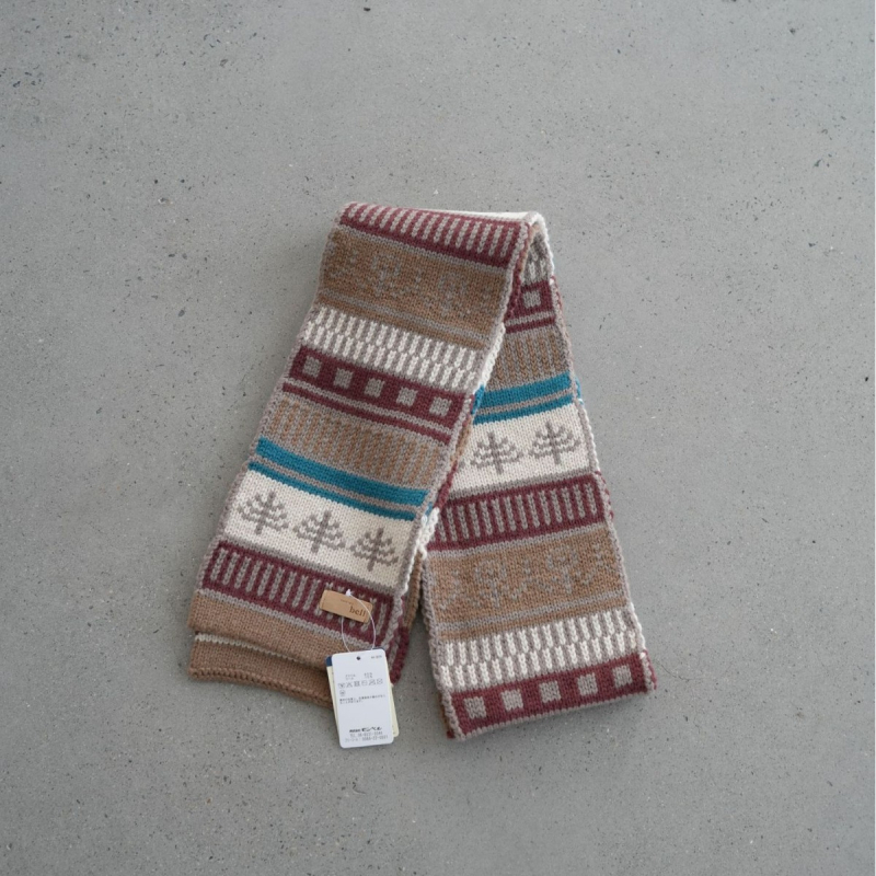 Унисекс шал от вълнена смес за зимно носене, запазва топлината, ежедневен стил с ретро акцент