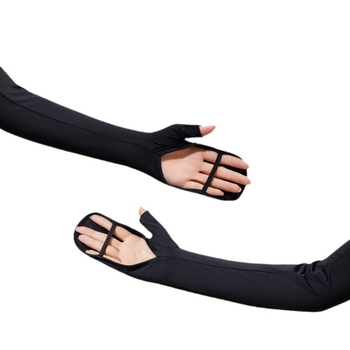 Дамски UV ръкави за защита от слънцето, нейлон, охлаждащ плат, минималистичен спортен стил, пролет 2025