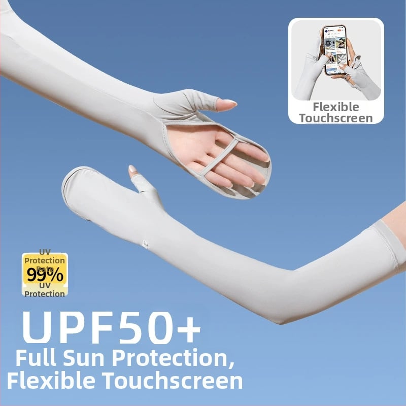 Дамски UV ръкави за защита от слънцето, нейлон, охлаждащ плат, минималистичен спортен стил, пролет 2025