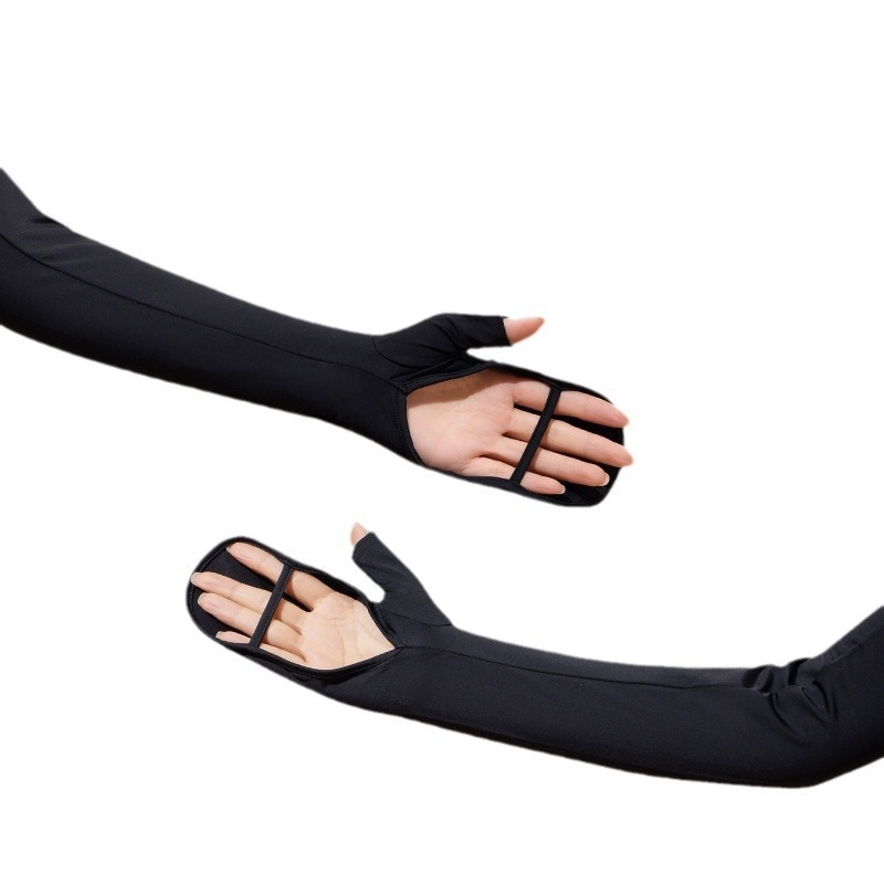 Дамски UV ръкави за защита от слънцето, нейлон, охлаждащ плат, минималистичен спортен стил, пролет 2025