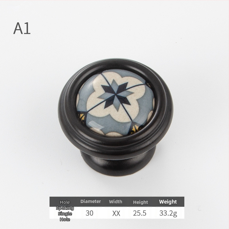 Европейски стил дръжка за врата на гардероб; керамична дръжка; Материал: керамика + цинкова сплав; Подходяща за врати и чекмеджета; Модел: myh-48; Марка: Miyoujia