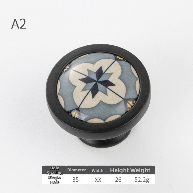 Европейски стил дръжка за врата на гардероб; керамична дръжка; Материал: керамика + цинкова сплав; Подходяща за врати и чекмеджета; Модел: myh-48; Марка: Miyoujia