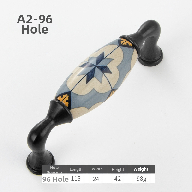 Европейски стил дръжка за врата на гардероб; керамична дръжка; Материал: керамика + цинкова сплав; Подходяща за врати и чекмеджета; Модел: myh-48; Марка: Miyoujia