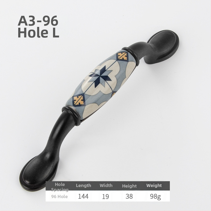 Европейски стил дръжка за врата на гардероб; керамична дръжка; Материал: керамика + цинкова сплав; Подходяща за врати и чекмеджета; Модел: myh-48; Марка: Miyoujia