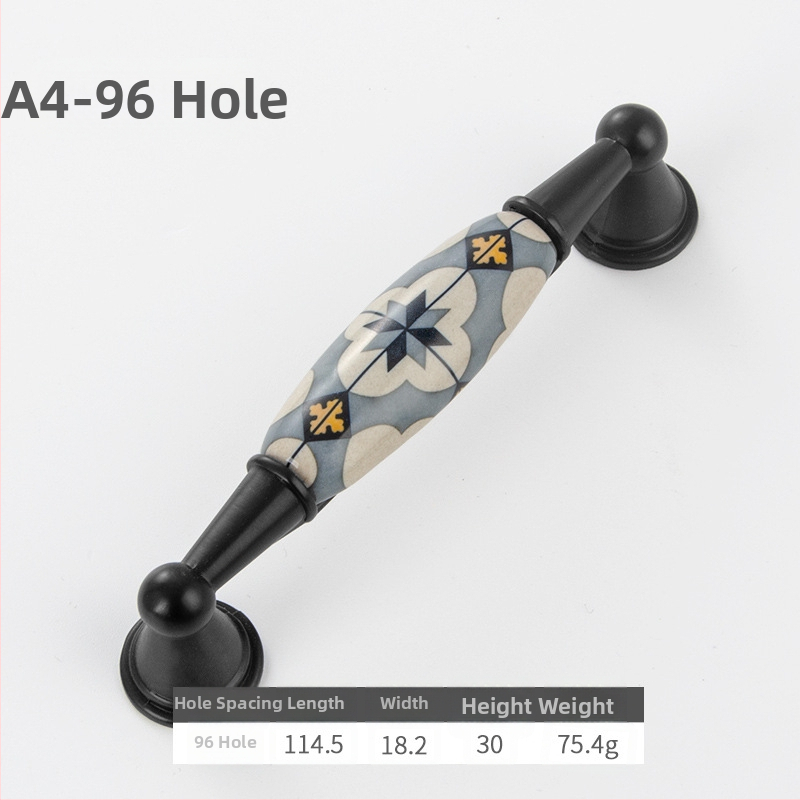 Европейски стил дръжка за врата на гардероб; керамична дръжка; Материал: керамика + цинкова сплав; Подходяща за врати и чекмеджета; Модел: myh-48; Марка: Miyoujia