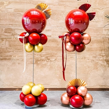 Lufi oszlop dekoráció — alumínium fóliás lufik, kerek formájú, IP engedélyezés: Nem